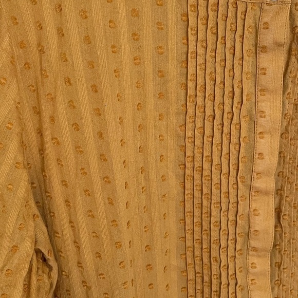 J JIll Shirt Top Tunic Mustard Yellow Boho Peasant Size L - Picture 7 of 9